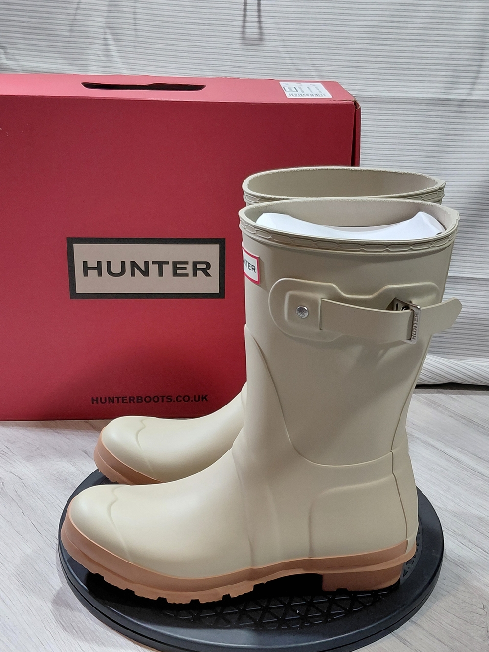 NEW Hunter Women Original Short 100% Waterproof Rubber Rain Boots Biscuit Tan W7